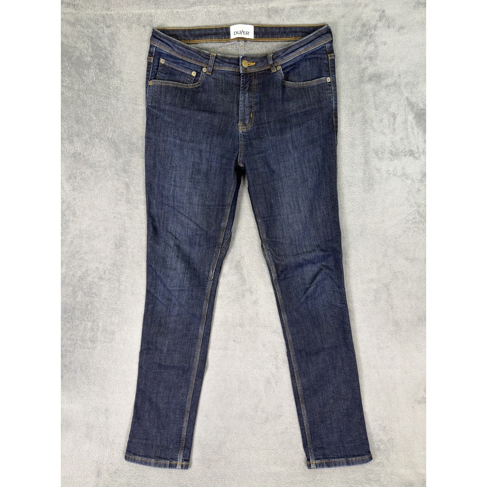 DU/ER‎ Jeans Mens 30x32 Blue Dark Wash Denim Slim Straight Mid Rise Preppy